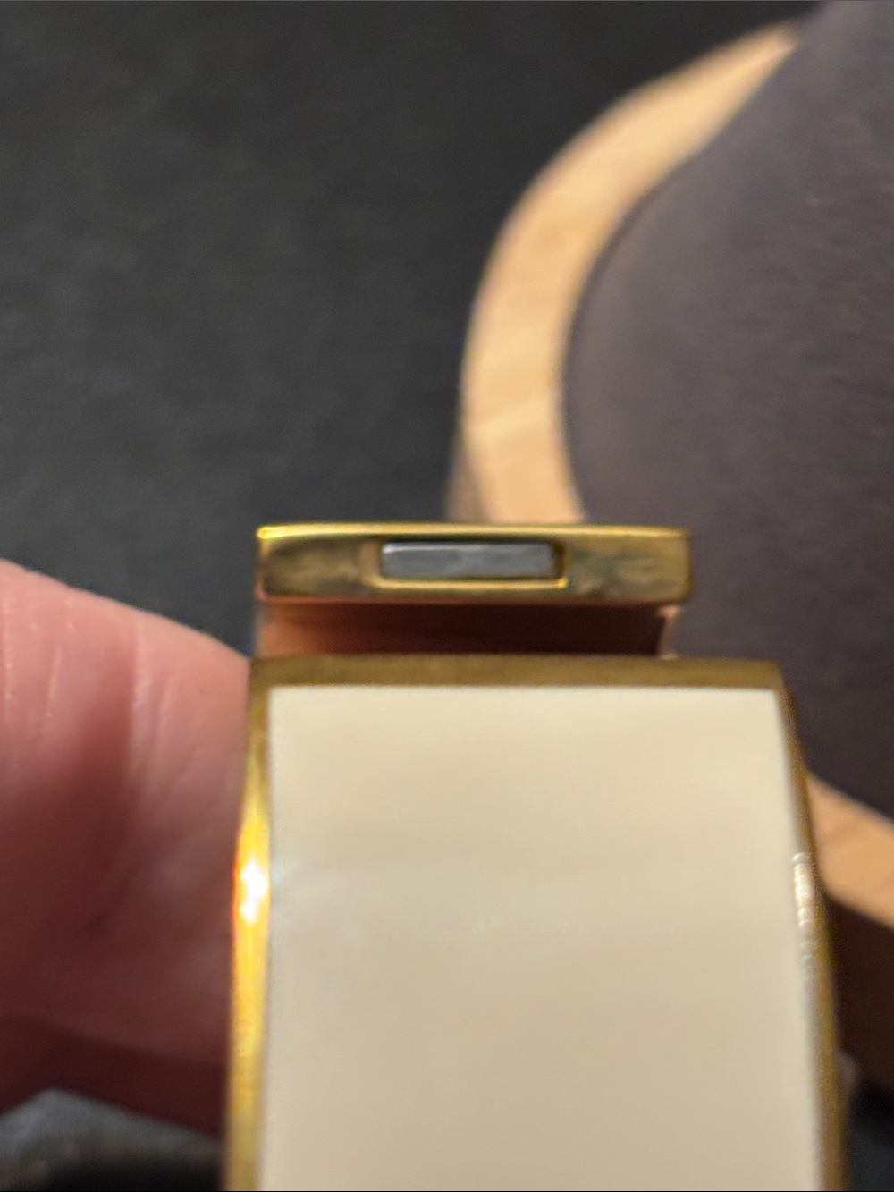 C. Wonder Gold Tone and Cream H-Accent Enamel Cuff Bracelet - Picture 13 of 17